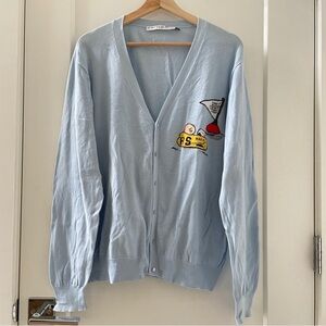 JC de CASTELBAJAC Cardigan Sweater Peanuts Snoopy Size M Light Blue